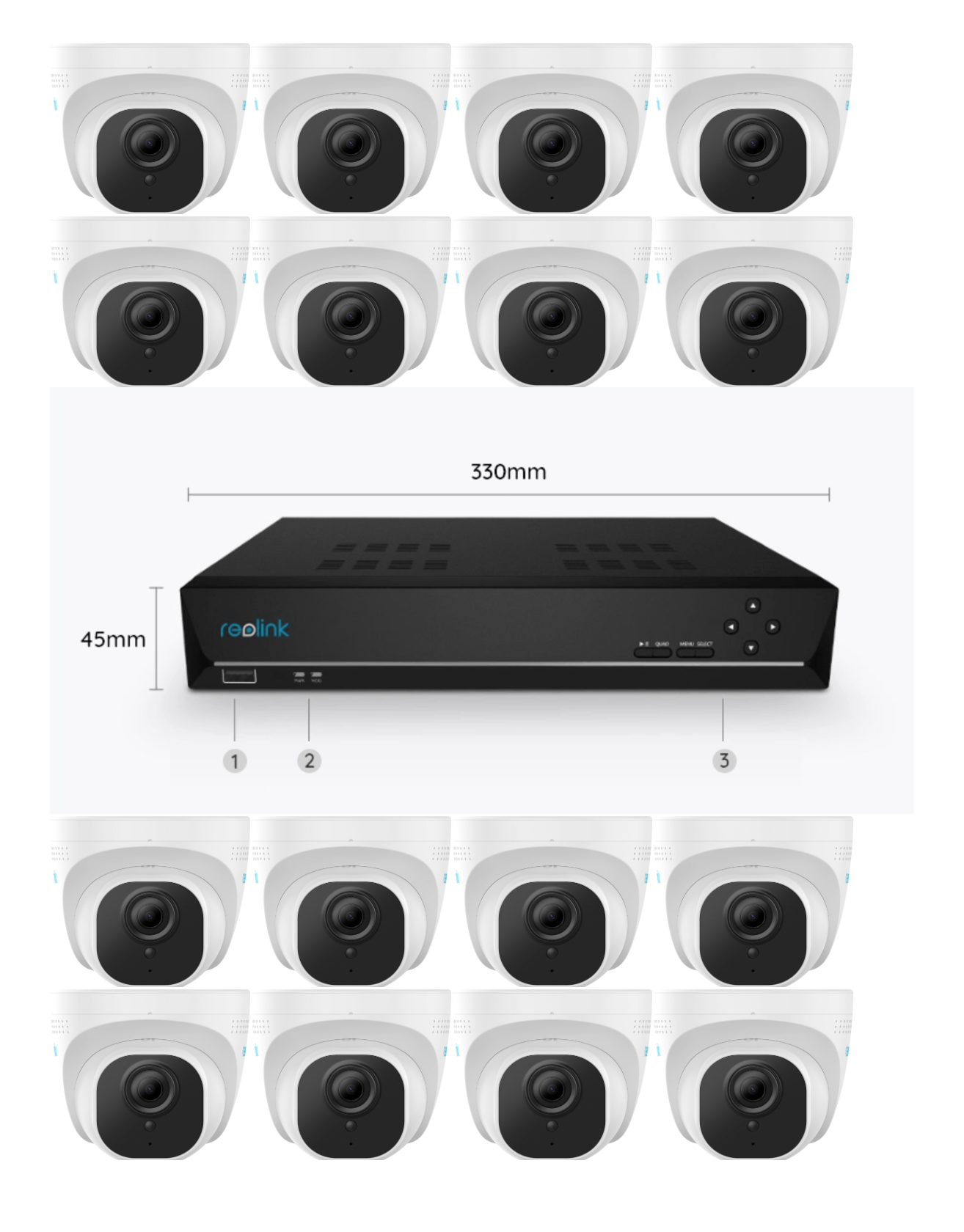 16 CCTV Camera System, 5 Megapixel, 16 channel 4K POE NVR Recorder, SMART with person and vehicle Identification